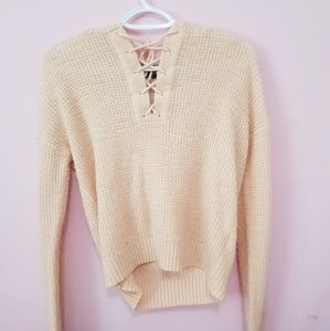 knit pink sweater
